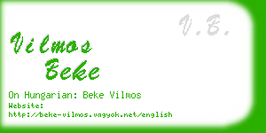 vilmos beke business card